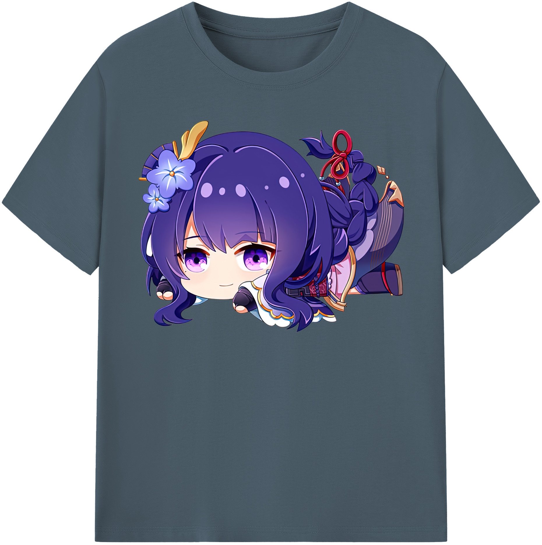 げんし神 雷電将軍 らいでんしょうぐん genshin Raiden Shogun 綿100％半袖Tシャツ（フロントプリント）